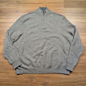 Black Brown 1826 100% Cashmere 1/4 Zip Pullover Sweater Men's XXL Beige